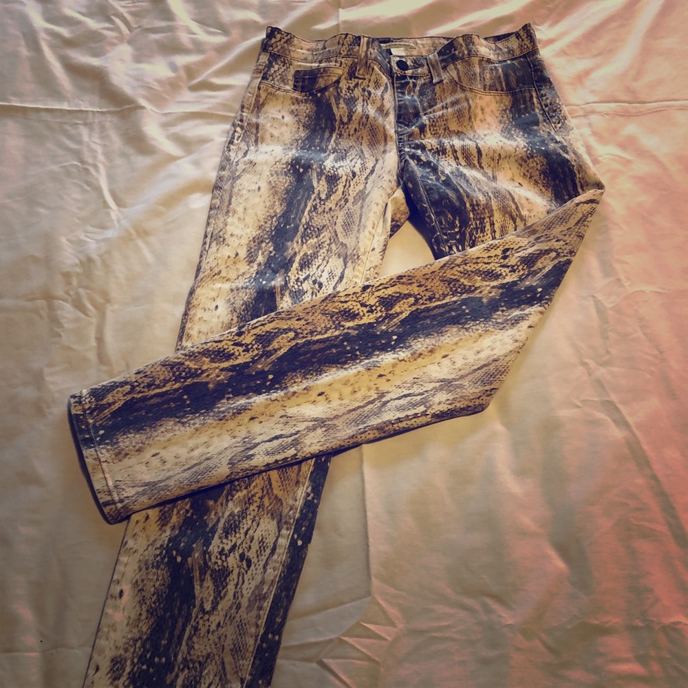 Snake skin print jeans